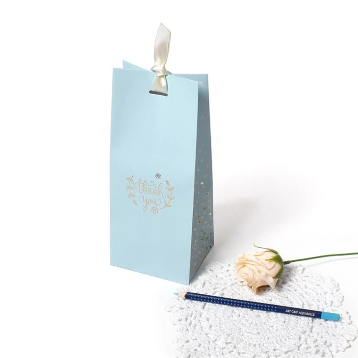 Blue Bronzing High-grade Solid Color Gift Tote Bag