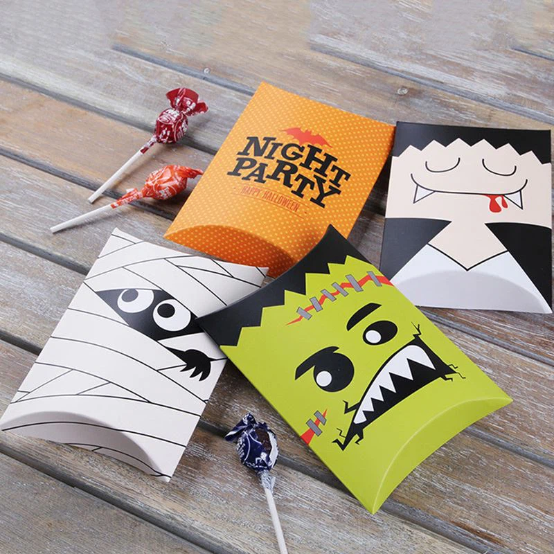 Bossa de paper temàtica de Halloween Caixa de coixí de caramels