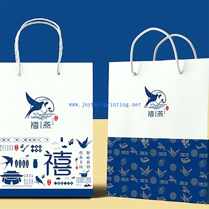 White Cardboard Bag Printing Logo Cosmetics Clothing Cowhide Tote Bag